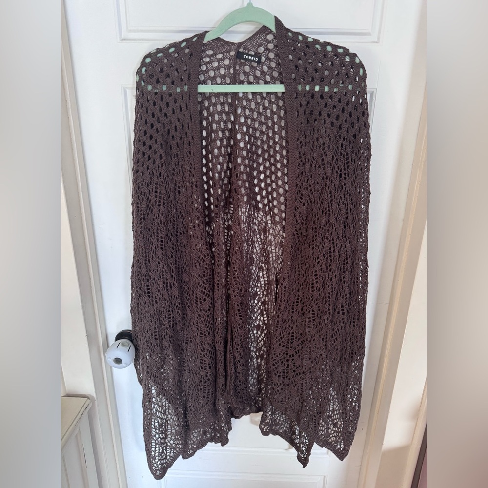 Torrid Crochet Open Cardigan